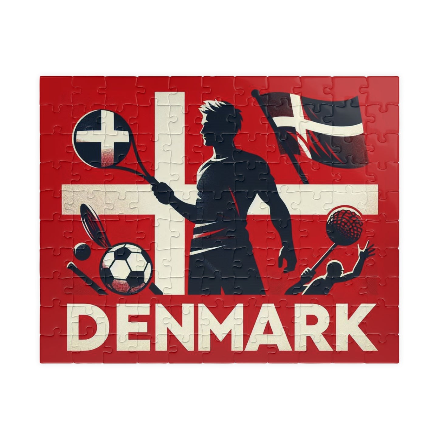 Flag Village Denmark Sporting Flag Puzzle (110, 252, 520, 1014-piece) DNK0005
