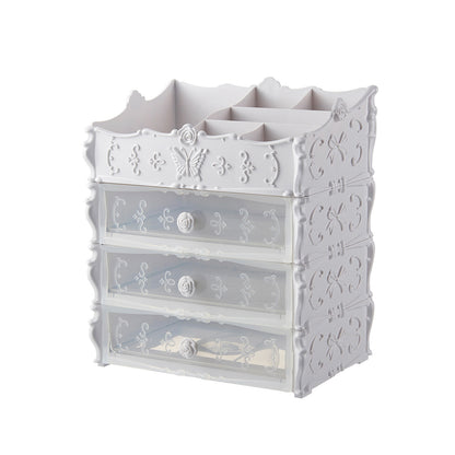 Flag Village Transparent Makeup Organizer Cosmetic Storage Box Drawer Desktop Organizer Jewelry Beauty Storage Bins Lipstick Christmas Gifts