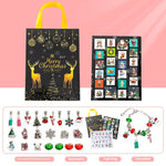 Flag Village DIY Creative Kids Bracelet Ornament 24 Grid Calendar Christmas Surprise Blind Box Silver Set