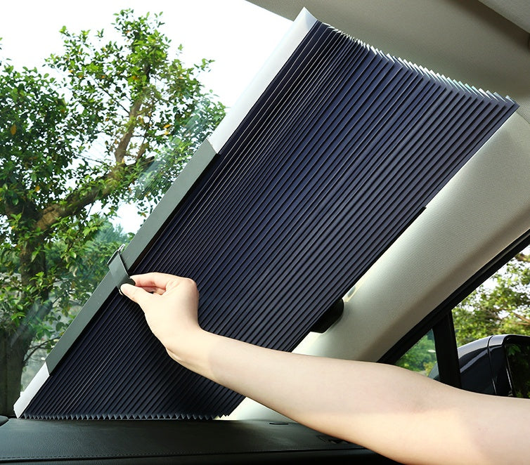 Flag Village Auto Tools 4Size Automatic Telescopic Adjustable Sun Shade Board Sun Protection Cars Trucks Front Windshield Sun Umbrella Board Car Curtain