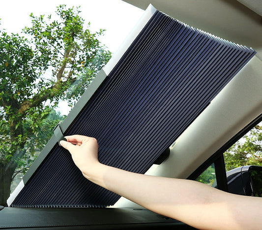 Flag Village Auto Tools 4Size Automatic Telescopic Adjustable Sun Shade Board Sun Protection Cars Trucks Front Windshield Sun Umbrella Board Car Curtain