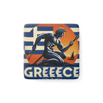 Flag Village Greece Flag Sporting Porcelain Magnet, Square GRC0005