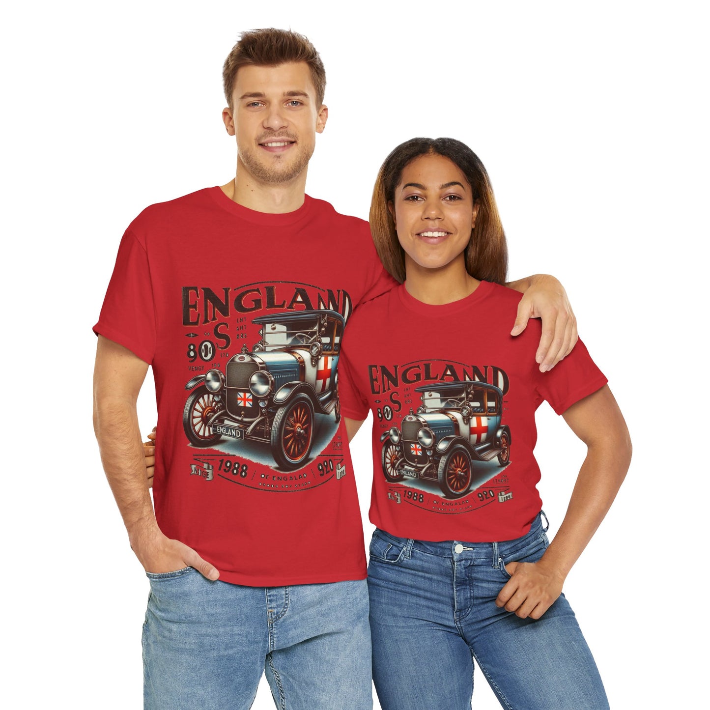 Flag Village UK Vintage Car Flag T-SHIRT Heavy Cotton Tee UK0022