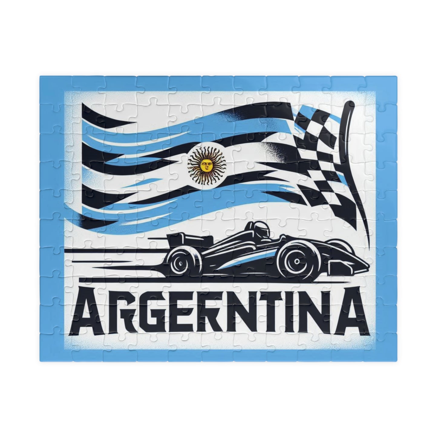 Flag Village ARGENTINA Racing Car Sporting Flag Puzzle (110, 252, 520, 1014-piece) ARG0010