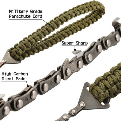 Flag Village Braided Umbrella Rope Camping Survival Pocket Saw