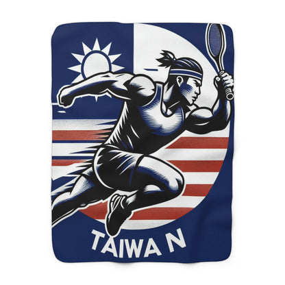 Flag Village Taiwan Sporting Flag Sherpa Fleece Blanket TWN0003