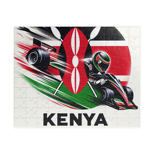 Flag Village KENYA Racing Car Sporting Flag Puzzle (110, 252, 520, 1014-piece) KEN0009