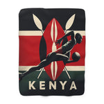 Flag Village KENYA Sporting Flag Sherpa Fleece Blanket KEN0003