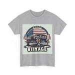 Flag Village USA Vintage Car Flag T-SHIRT Heavy Cotton Tee USA0009