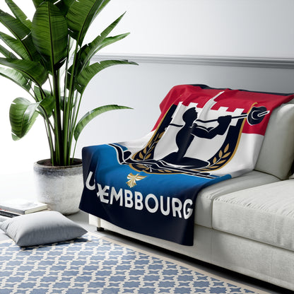 Flag Village Luxembourg Sporting Flag Sherpa Fleece Blanket LUX0008