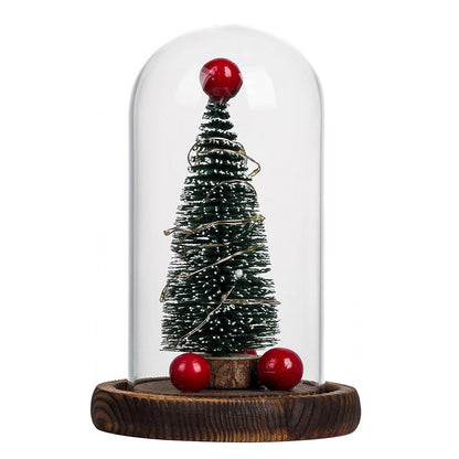 Flag Village Creative Christmas Tree Glass Cover LED Lights Christmas Decorations For Home Christmas Gifts Xmas Ornaments