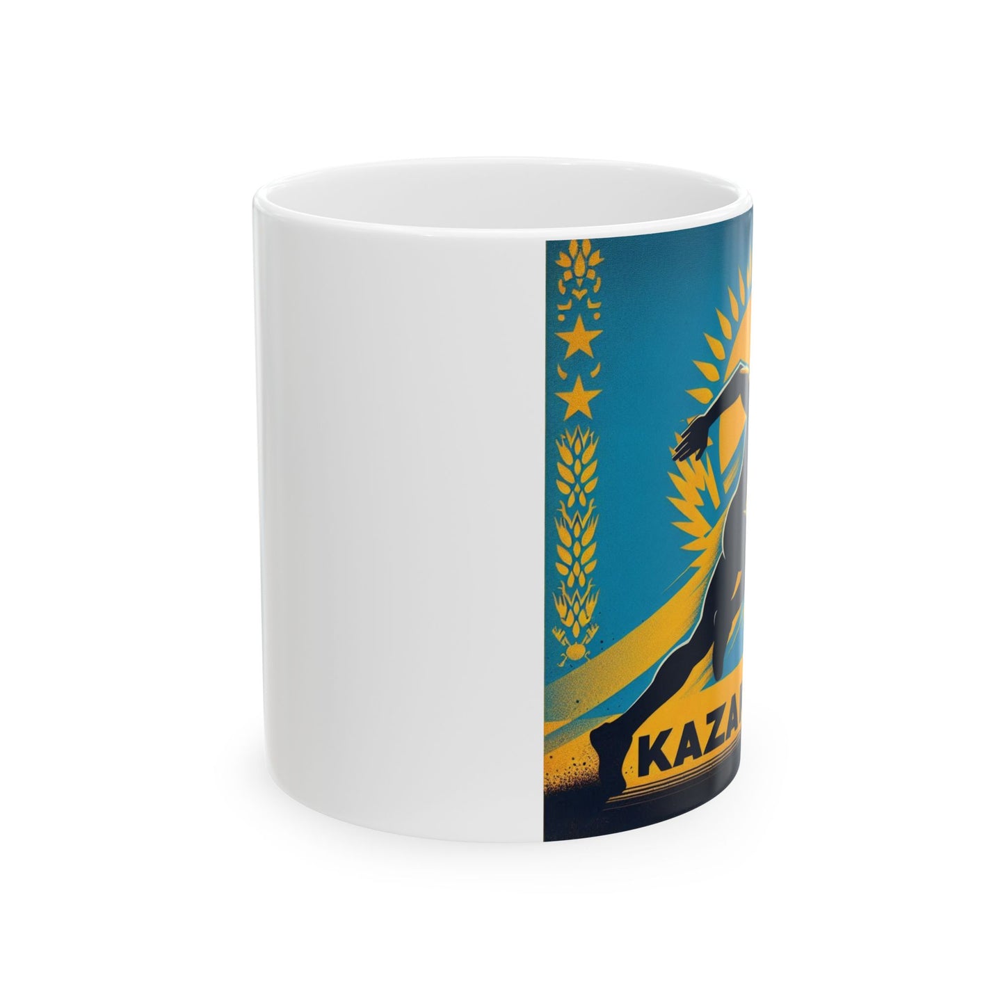 Flag Village Kazakhstan Sporting Flag Ceramic Coffee Mug 11oz KAZ0008