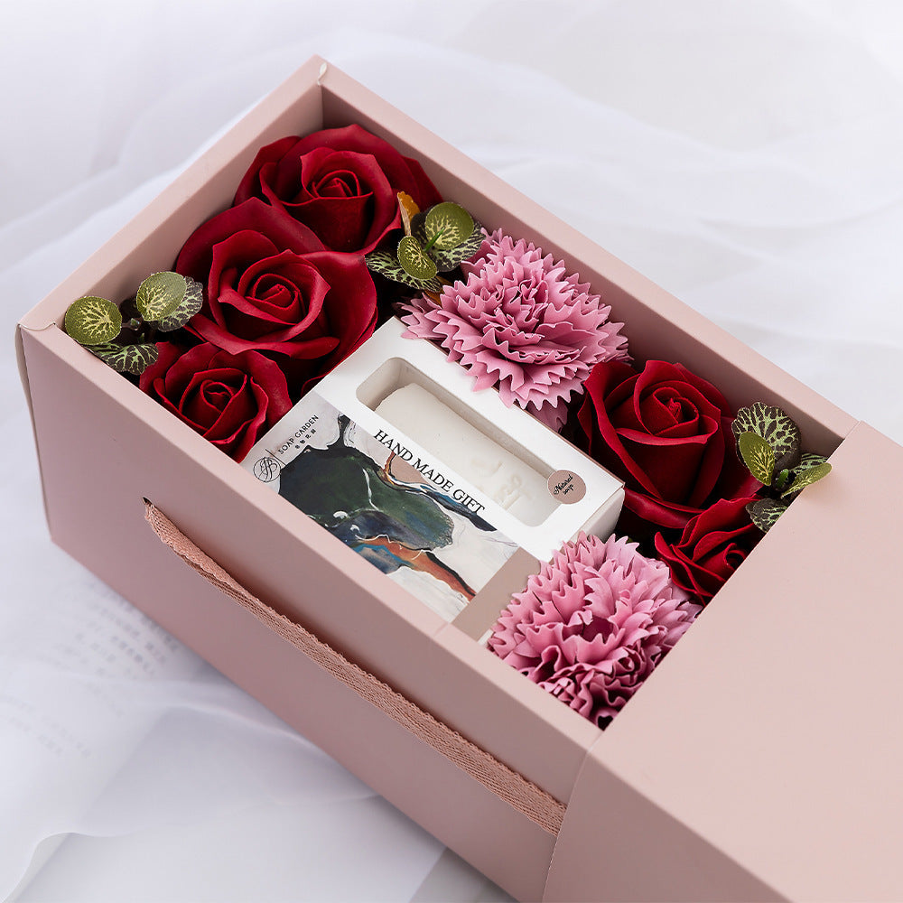 Flag Village Rose Flower Soap Flower Gift Box Valentine's Day Gift Handmade Soap Hand Bouquet Flower Box