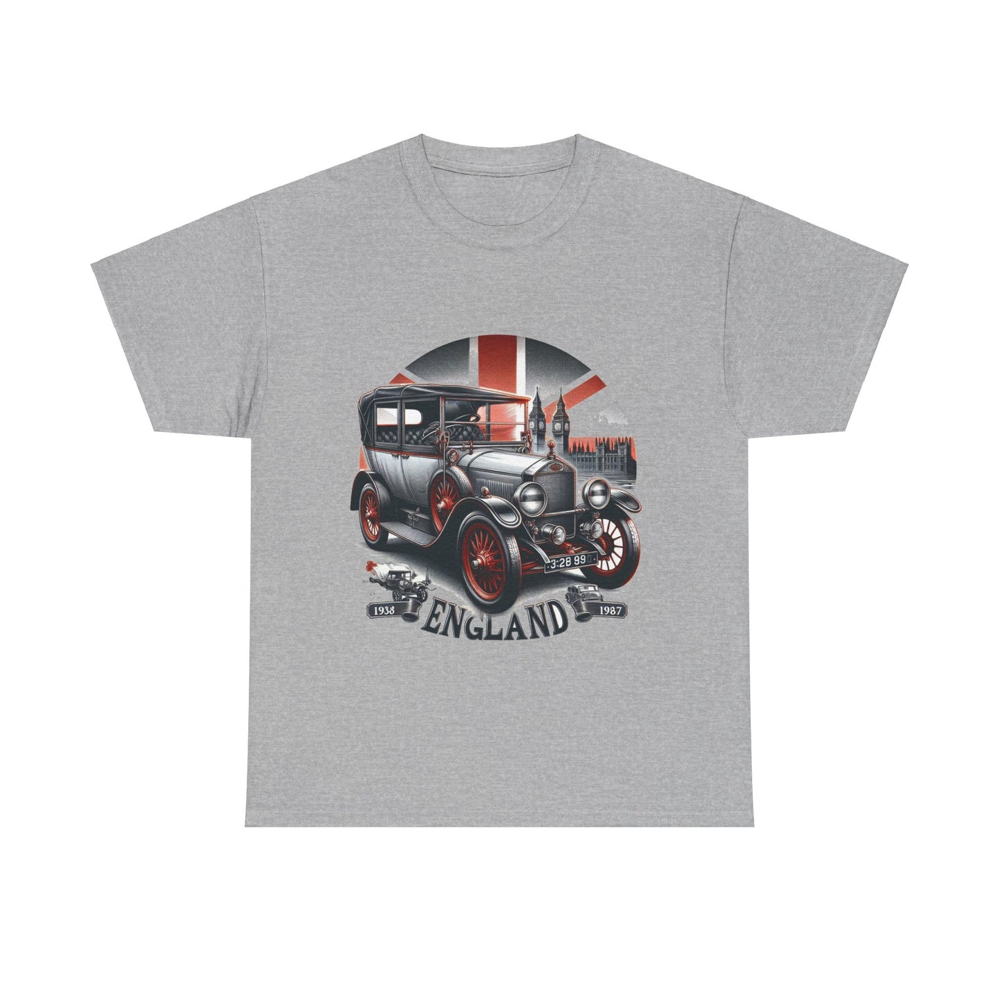 Flag Village UK Vintage Car Flag T-SHIRT Heavy Cotton Tee UK0014