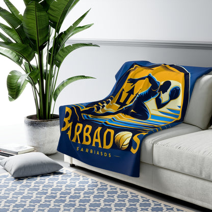 Flag Village Barbados Sporting Flag Sherpa Fleece Blanket BRB0002