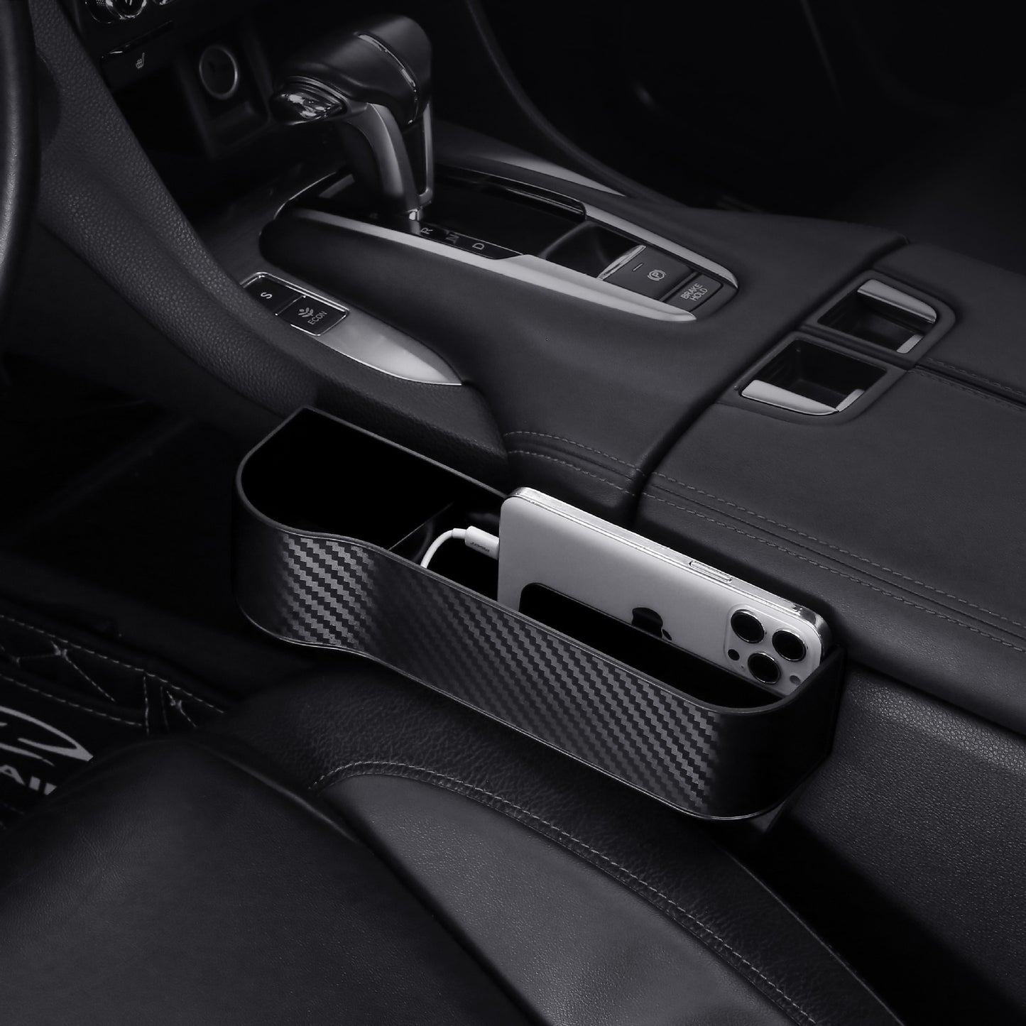 Flag Village Auto Tools Car Organizer Seat Gap Storage Box PU Case Pocket Car Seat Side Slit For Wallet Phone Coins Cigarette Keys Cards Auto Universal