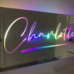 Flag Village Personalized Name Mirror Light For Bedroom LED Light Up Mirror For Wall Custom Photo Christmas Valentine's Day Wedding Gifts
