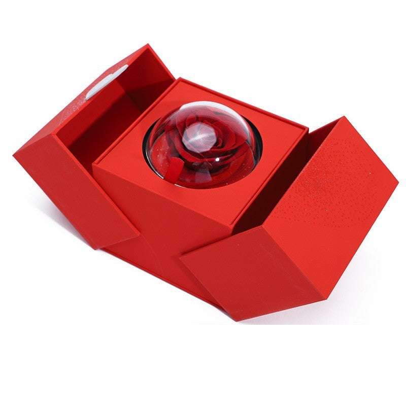 Flag Village Creative Eternal Rose Box Eternal Soap Flower Jewelry Box Ring Necklace Storage Case Valentines Surprise Gift