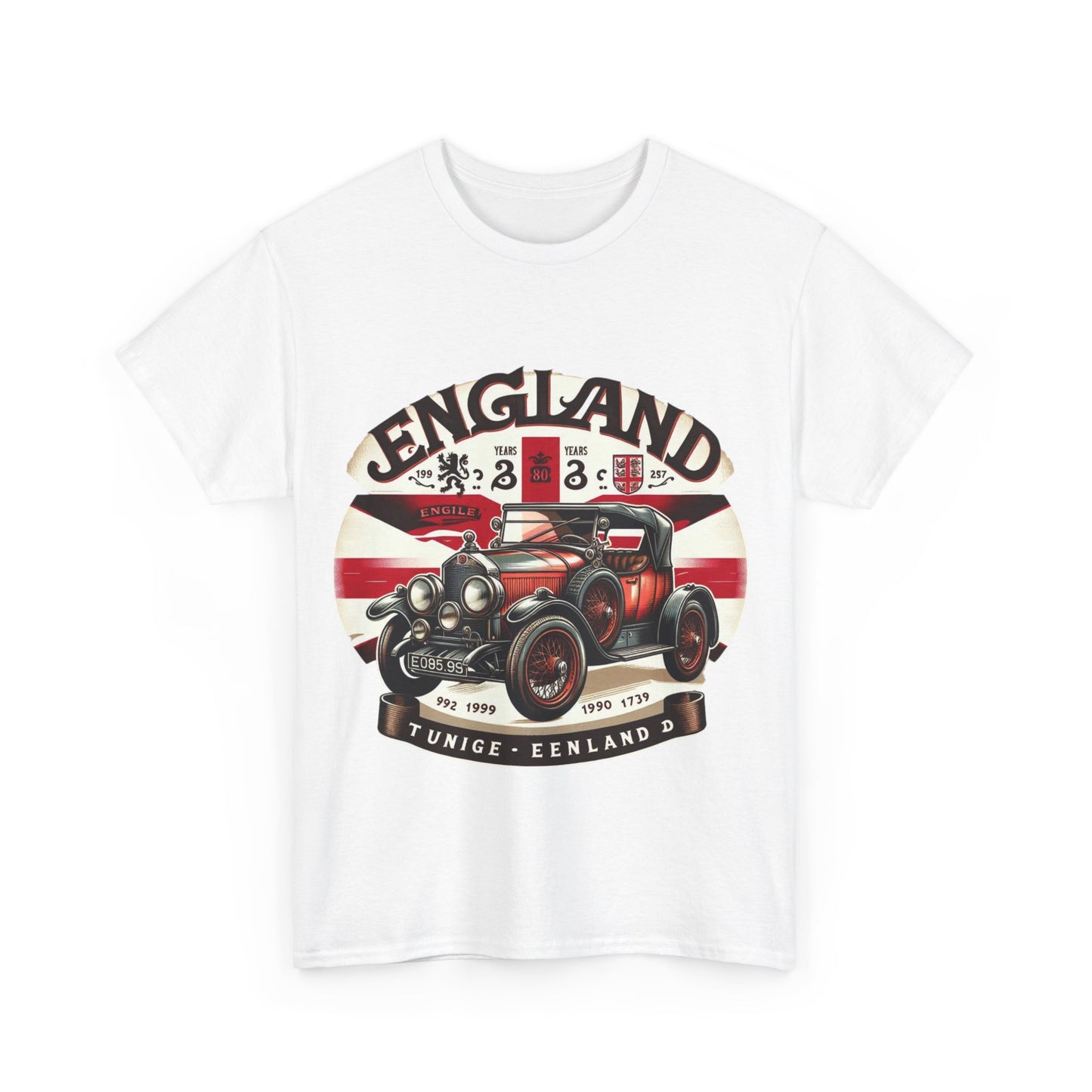Flag Village UK Vintage Car Flag T-SHIRT Heavy Cotton Tee UK0023