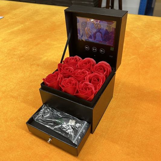 Flag Village Jewelry Real Rose Flower Drawer Gift Box