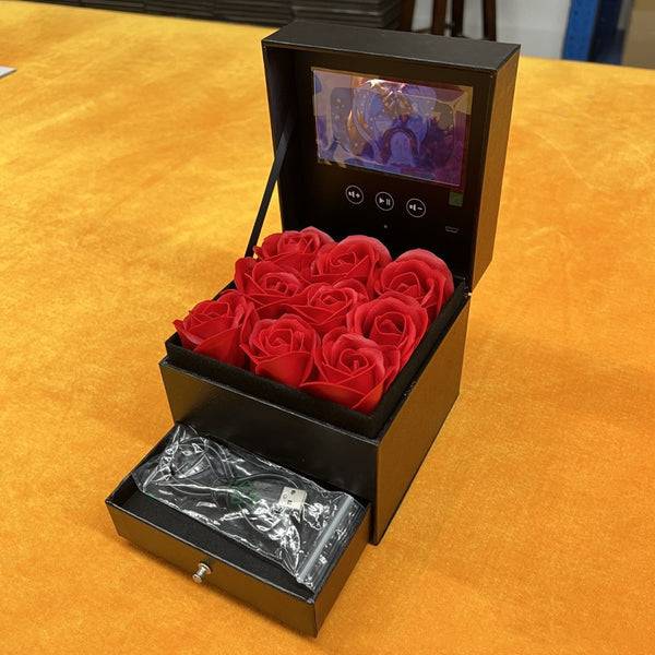 Flag Village Jewelry Real Rose Flower Drawer Gift Box
