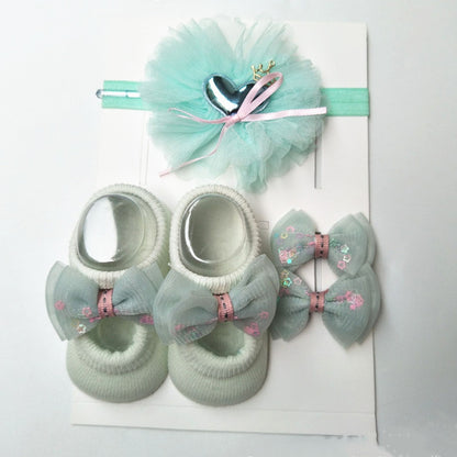 Flag Village New Baby Girl Socks Headband Gift Box