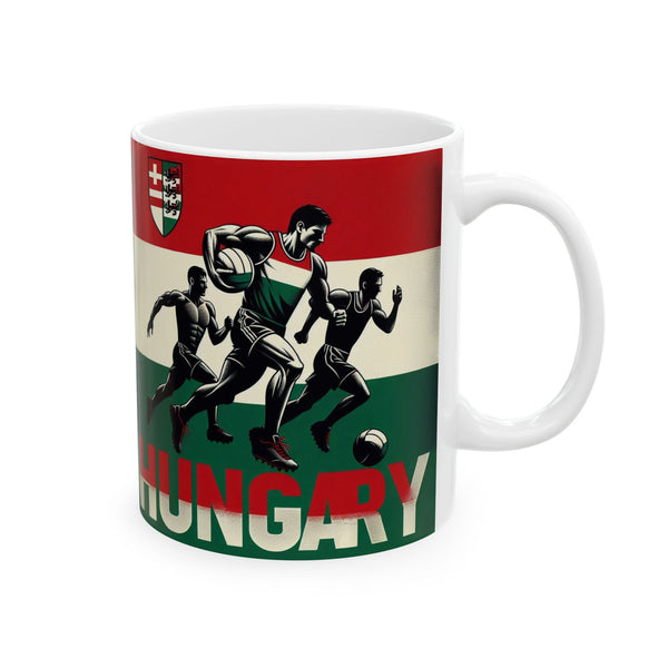 Flag Village Hungary Sporting Flag Ceramic Coffee Mug 11oz FV-MG0001