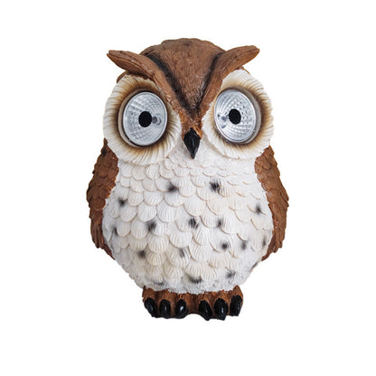 Flag Village Solar Resin Owl Decorative Products LED Lights Creative Outdoor Courtyard Decoration Gifts