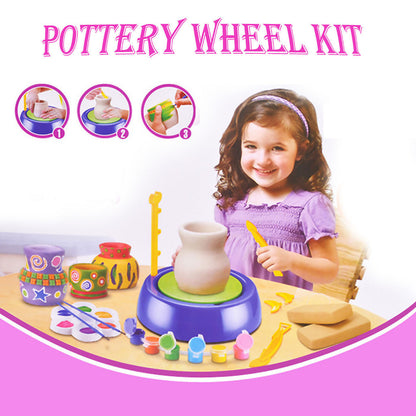 Flag Village Bginners Pottery Wheel Kit Craft Toys For Kids With Paints And Tools Diy Toy Clay Pots Making Pottery Wheel Set For Kids Gifts