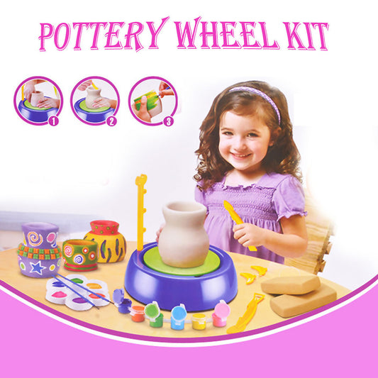 Flag Village Bginners Pottery Wheel Kit Craft Toys For Kids With Paints And Tools Diy Toy Clay Pots Making Pottery Wheel Set For Kids Gifts