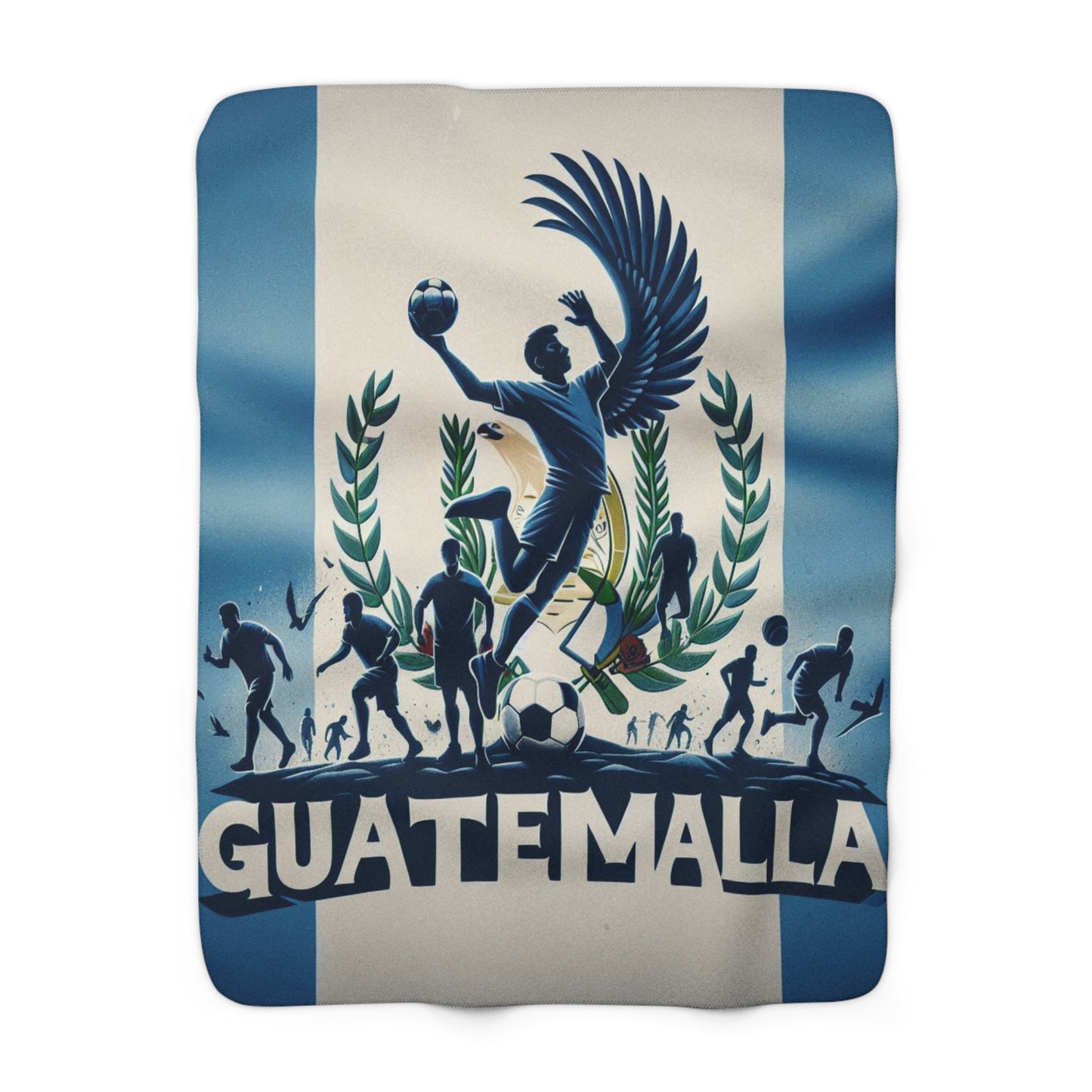 Flag Village Guatemala Sporting Flag Sherpa Fleece Blanket GTM0006