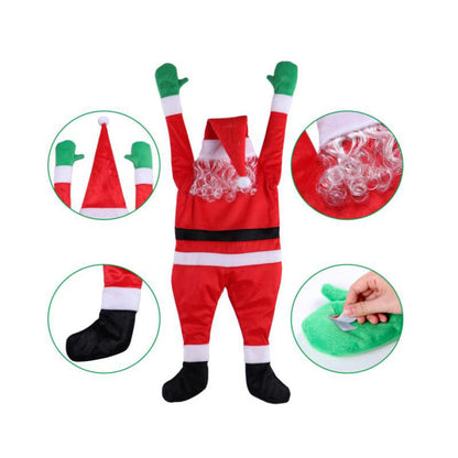 Flag Village Santa Claus Climbs The Wall To Decorate Clothes Ornaments Gifts Christmas Decoration