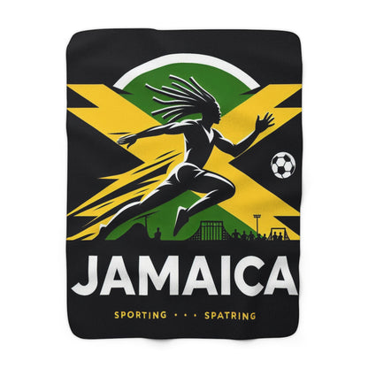 Flag Village JAMAICA Sporting Flag Sherpa Fleece Blanket JAM0007