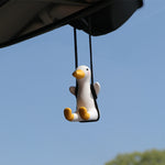 Flag Village Car Pendant Cute Anime Little Duck Swing Auto Rearview Mirror Hanging Ornaments Interior Decoraction Accessories For Girls Gifts