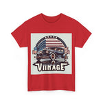 Flag Village USA Vintage Car Flag T-SHIRT Heavy Cotton Tee USA0009
