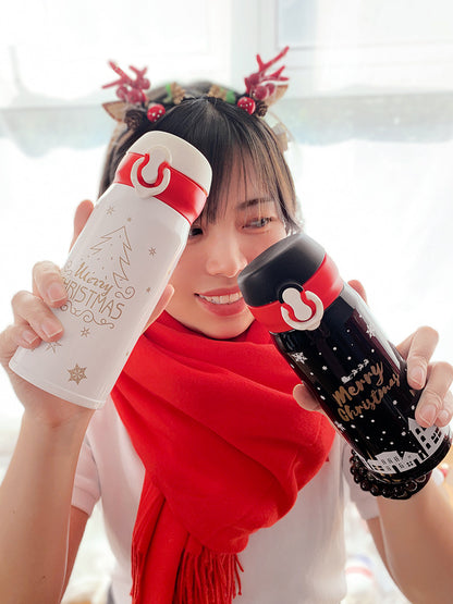 Flag Village Christmas Gift Female Thermos Cup Gift Box Set