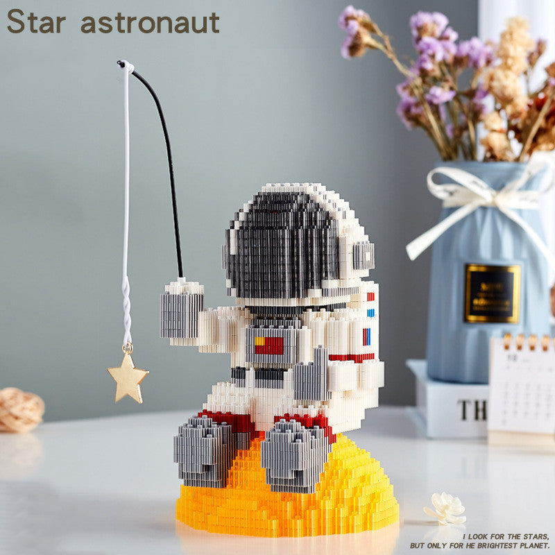 Flag Village Mini Micro Rocket Building Blocks Space Moon Satellite Astronaut Diamond Bricks Constructor Toys For Children Gifts