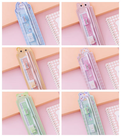 Flag Village Girl School Supplies Set Gift Box Gift Bag Primary School Pupil Pencil Stationery