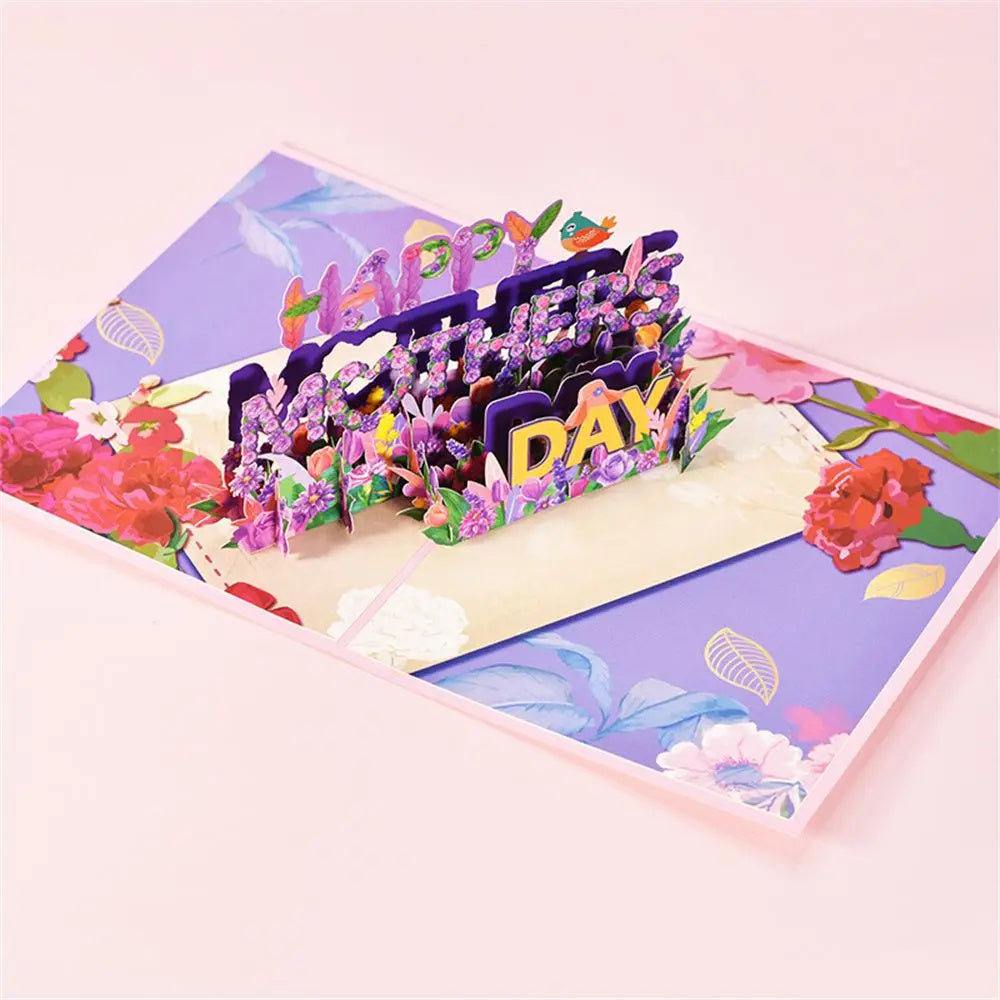 Flag Village 3D PopUp Flower Bouquet Cards Gifts Anniversary PopUp Mom Floral Bouquet Wife Invitation Card Greeting Cards Mothers Day Cards Postcard