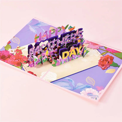 Flag Village 3D PopUp Flower Bouquet Cards Gifts Anniversary PopUp Mom Floral Bouquet Wife Invitation Card Greeting Cards Mothers Day Cards Postcard