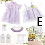 Flag Village Baby Girl Full Moon Gift Box Baby Cotton Romper Suit Princess Dress Clothes