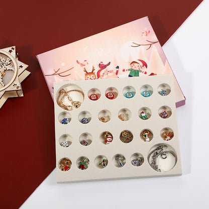 Flag Village Christmas Bracelet Beads Gift Box Jewelry Set