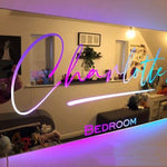 Flag Village Personalized Name Mirror Light For Bedroom LED Light Up Mirror For Wall Custom Photo Christmas Valentine's Day Wedding Gifts