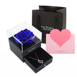 Flag Village Preserved Flower Rose Jewelry Box Acrylic Gift Box