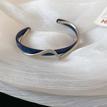 Flag Village Metal White Shellfish Plate Bracelet For Women Opening Adjustable 2 Layers Design Llight Luxury Female Fashion Jewelry Gifts