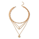 Flag Village Chunky Gold Necklace Chunky Charm Necklace For Women Layered Gold Necklace For Women Silver Coin Necklace Jewelry Gifts For Women