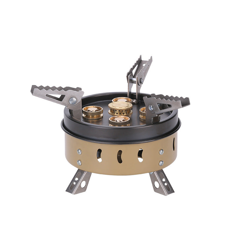Flag Village Portable Windproof Camping Cookout Gas Stove Holder Set