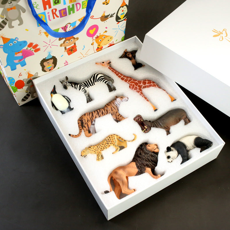 Flag Village Simulation Animal Toy Model Set Gift Box