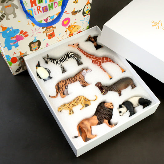 Flag Village Simulation Animal Toy Model Set Gift Box