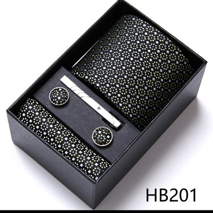 Flag Village Men's Business Formal Tie Six-piece Set Gift Box